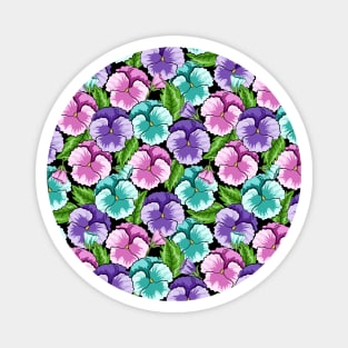 Pansy Flowers Pattern Magnet